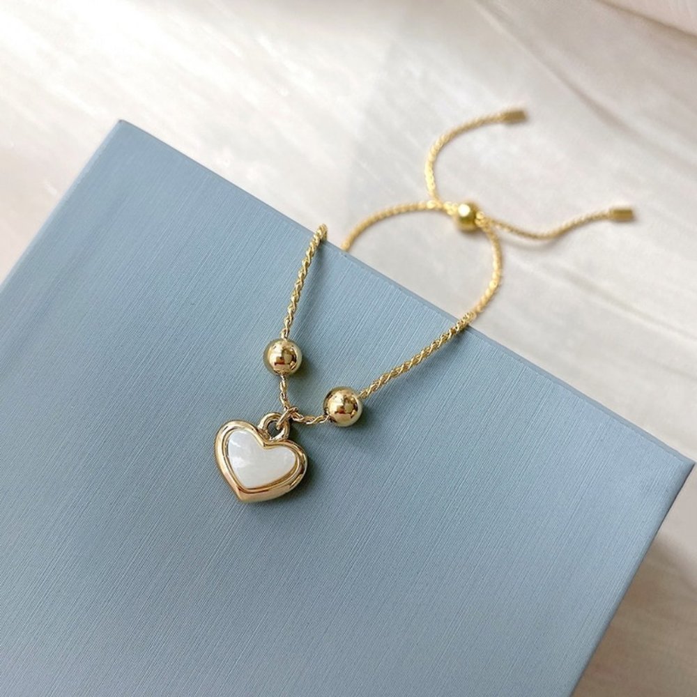 *NEW 925 Sterling Silver Shell Heart Bracelet - Picture 6 of 8